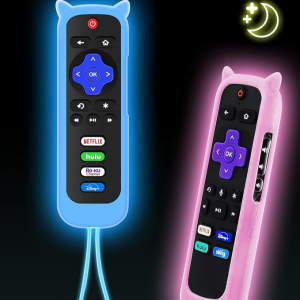 Silicone Cat Ears Glow in the Dark Tv Remote Cover (2 pack)