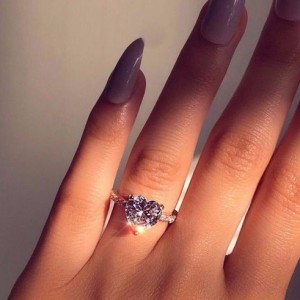 Zircon heart ring