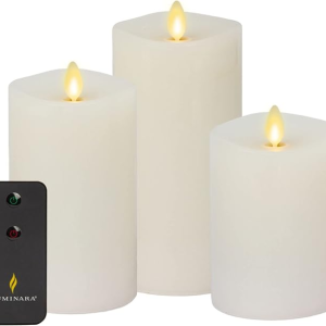 Realistic Artificial Moving Flame Pillar Candles - Set of 3