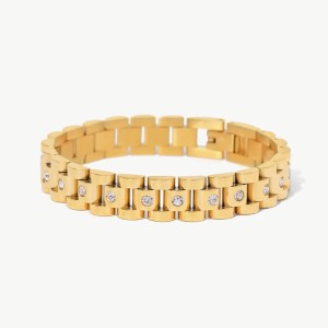 18K Gold-Plated Stainless Steel Zircon Bracelet