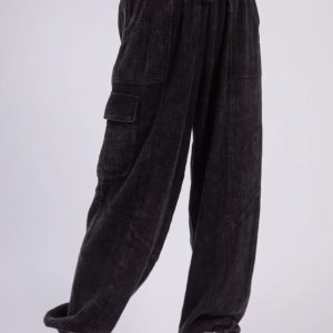 VERY J Washed Woven Crinkle Gauze Drawstring Pants