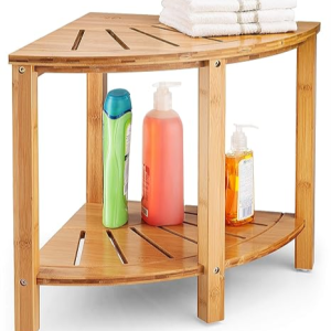 Wood 2-Tier Seat with Storage Shelf