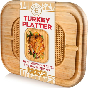 Reversible Wooden Turkey Serving Platter