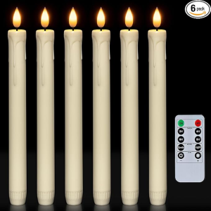 Ivory Battery Operated CandleSticks with Flickering Light