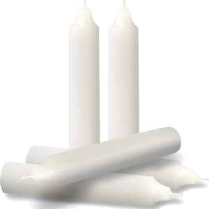 24 Pack White Short Taper Candles