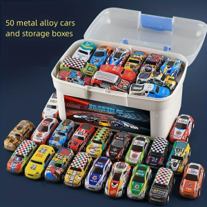 50pcs Mini Alloy Car Tin Toy Set