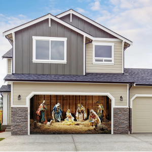 Garage door Christmas banner