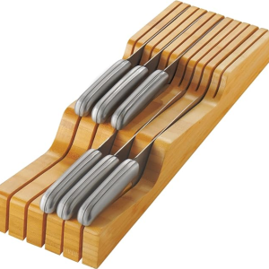 Bamboo Wood Drawer Knife Organizer