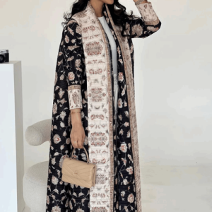 Adaa 05 - Black Base Printed Abaya