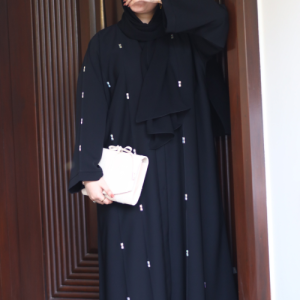 Black Abaya with Beads for Women