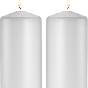 Set of 2 Unscented Pillar – 3x12 inches for Wedding Centerpiece candle