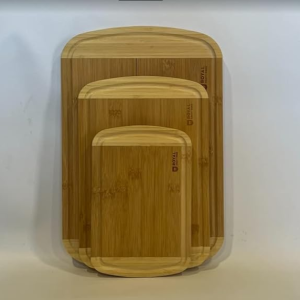 Thick Chopping Board Two Tone Bamboo Light & Dark 3-Piece