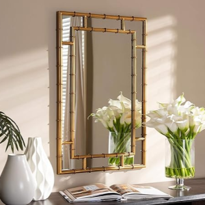 Antique Gold Bamboo Mirror