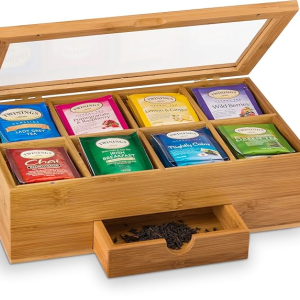 Bamboo Tea Box Organizer