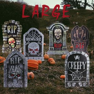 Graveyard Halloween Decorations Scary Gravestone Headstone Lawn Signs Halloween