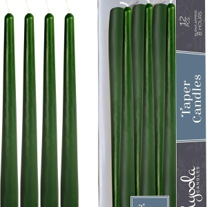 Green 12 Pack Tall Taper Candles