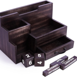 Wooden Desk Organizer– Dark Burnt