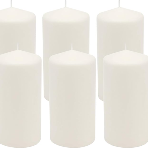 Long Burning Unscented Pillar Candles