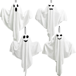 4 Pack Halloween Hanging Ghosts, 27.5