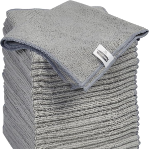 Grey Microfiber Cloth Towels, 24 Pack