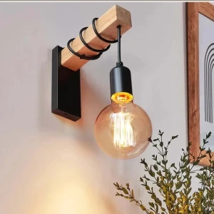 Retro Wood LED Wall Lamp