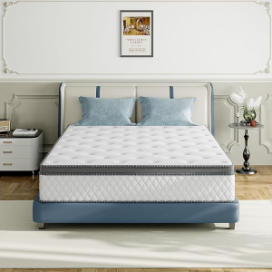 Medium Firm Hybrid Mattress with Bamboo Charcoal Gel Memory Foam and Pocketed Springs