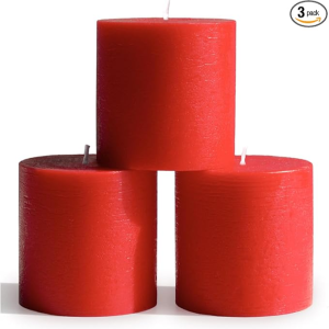 Decorative Rustic Candles Unscented and Dinner Candles (RED)