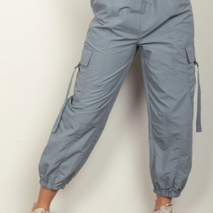 VERY J Elastic Waist Woven Cargo Pants