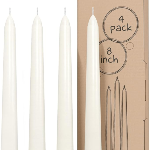 Dripless Ivory Taper Candles (set of 4)