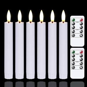 Battery Operated Flameless Taper Candles with Two Remote Timer