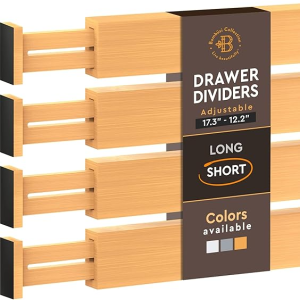 4 Pack Drawer Dividers Bamboo 2.6