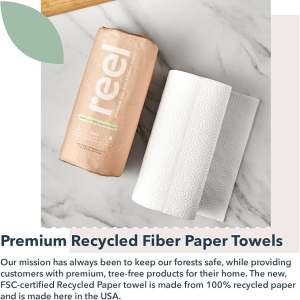 Recycled Bamboo Paper Towels- 12 Rolls