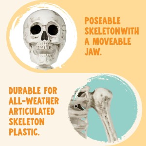 JOYIN 6.9 FT Halloween Skeleton Posable Plastic Full Body