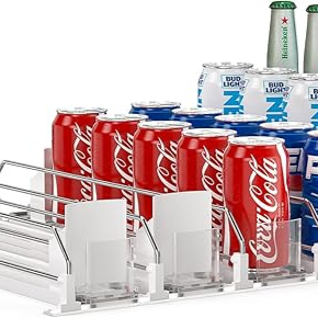 Self-Pushing Drink Organizer for Fridge